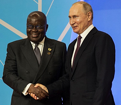 President of Russian Federation Vladimir Putin sent a congratulatory message to the President of the Republic of Ghana Nana Addo Dankwa Akufo-Addo on the occation of His re-election as President.