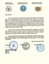 Joint letter by Foreign Ministers of Burkina Faso, Mali and Niger to the President of the UN Security Council on Ukraine's support of terrorism in Africa