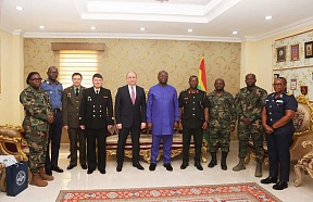 THE RUSSIAN AMBASSADOR TO GHANA, H.E. SERGEI BERDNIKOV, MEETS WITH THE MINISTER OF DEFENSE OF GHANA, DR EDWARD OMANE BOAMAH THE RUSSIAN AMBASSADOR TO GHANA, H.E. SERGEI BERDNIKOV, MEETS WITH THE MINISTER OF DEFENSE OF GHANA, DR EDWARD OMANE BOAMAH