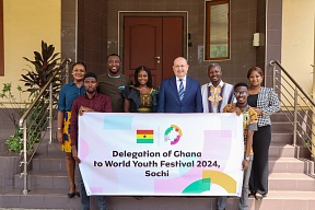 RUSSIAN AMBASSADOR TO GHANA SERGEI BERDNIKOV MEETS WITH GHANA’S PARTICIPANTS IN THE WORLD YOUTH FESTIVAL 2024 